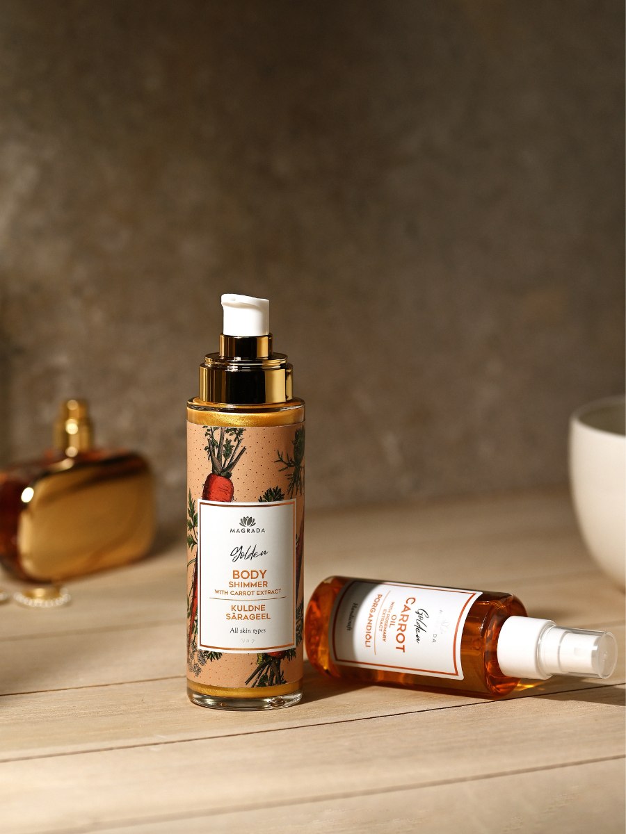 Kultainen hohtava geeli porkkanauutteella - 100 ml