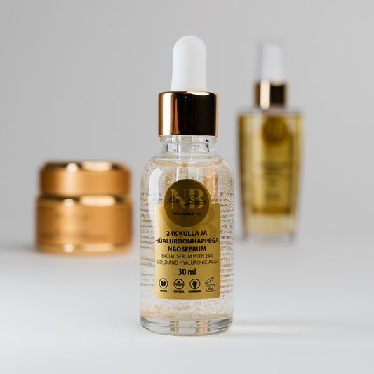24K kultaa ja hyaluronihappoa sisältävä kasvoseerumi, 30ml